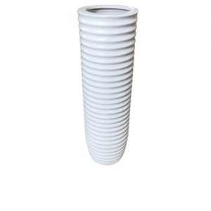 White Ceramic Groove Vase 45cm