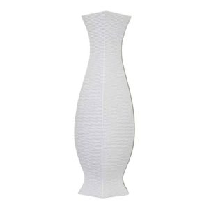 Vase Ceramic Square Groove White 75CM