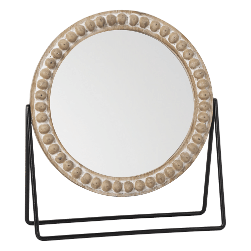 Mirror Ava on stand Beaded Natural 25X9X28.5CM