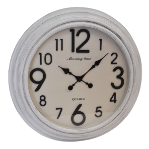 Clock Whitewash Surround 50cm
