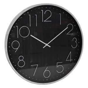 Modern Clock Black with White Surround 50cm