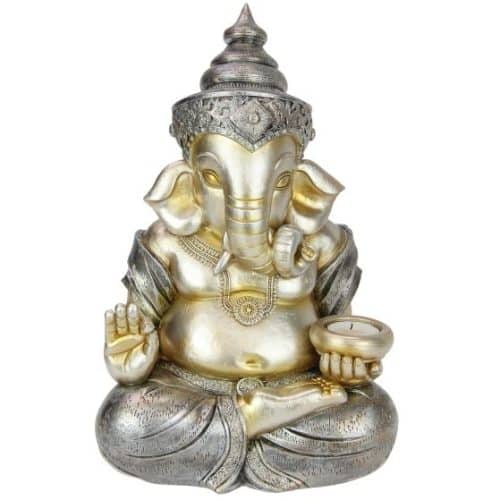 Ganesh With Tealight Offering 32cm