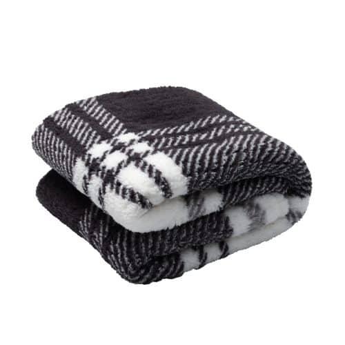 CR Sherpa Throw Check Grey - Image 3