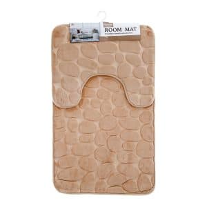 Bathmat Set 2pc Beige Pebbles 50x80cm