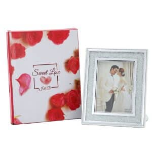 Light Up 5x7" Frame White Crackle