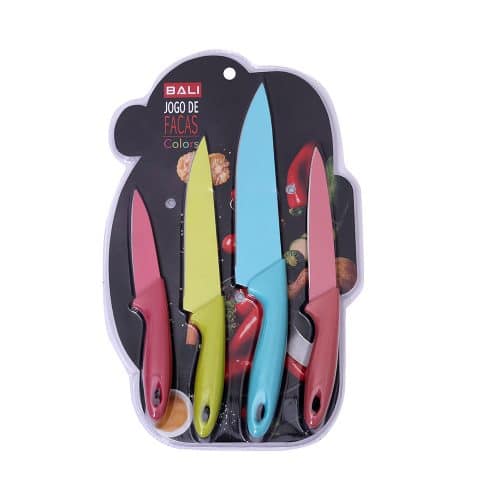 Coloured Knife Set 4Pc