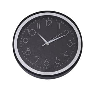 Clock Crushed Black Crystal & Mirror 35cm