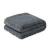 CR Bubble Flannel Throw Charcoal - Image 3