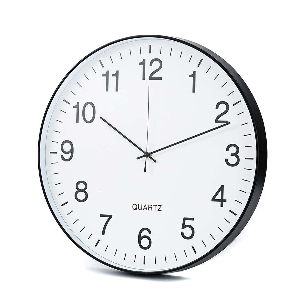 Round wall clock showing time 10:09