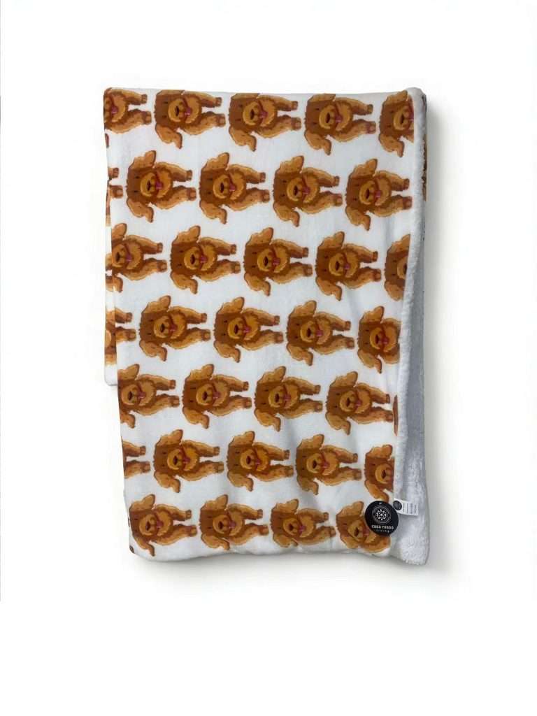 Blanket with cartoon dog pattern
