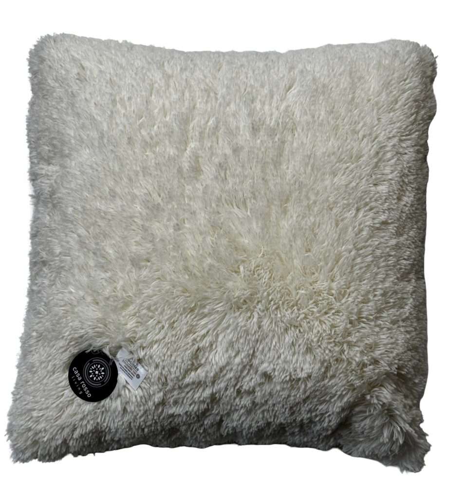 Soft fluffy white cushion