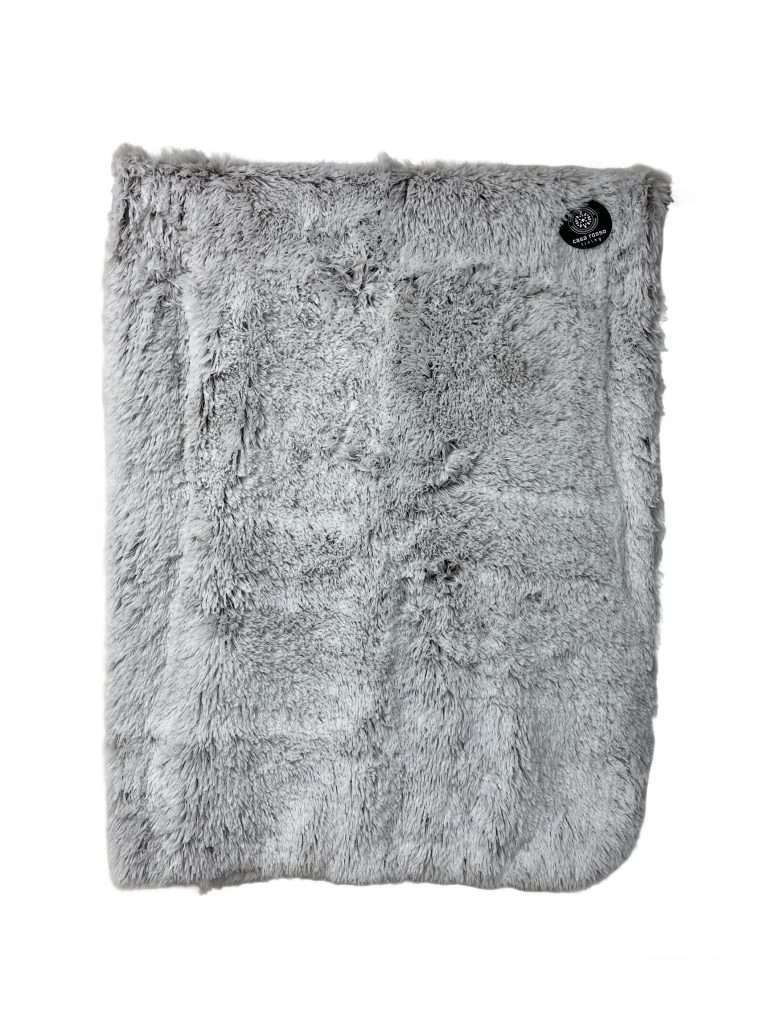 Soft grey faux fur blanket