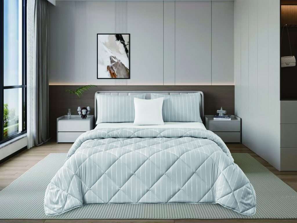 Modern bedroom with stylish bedding