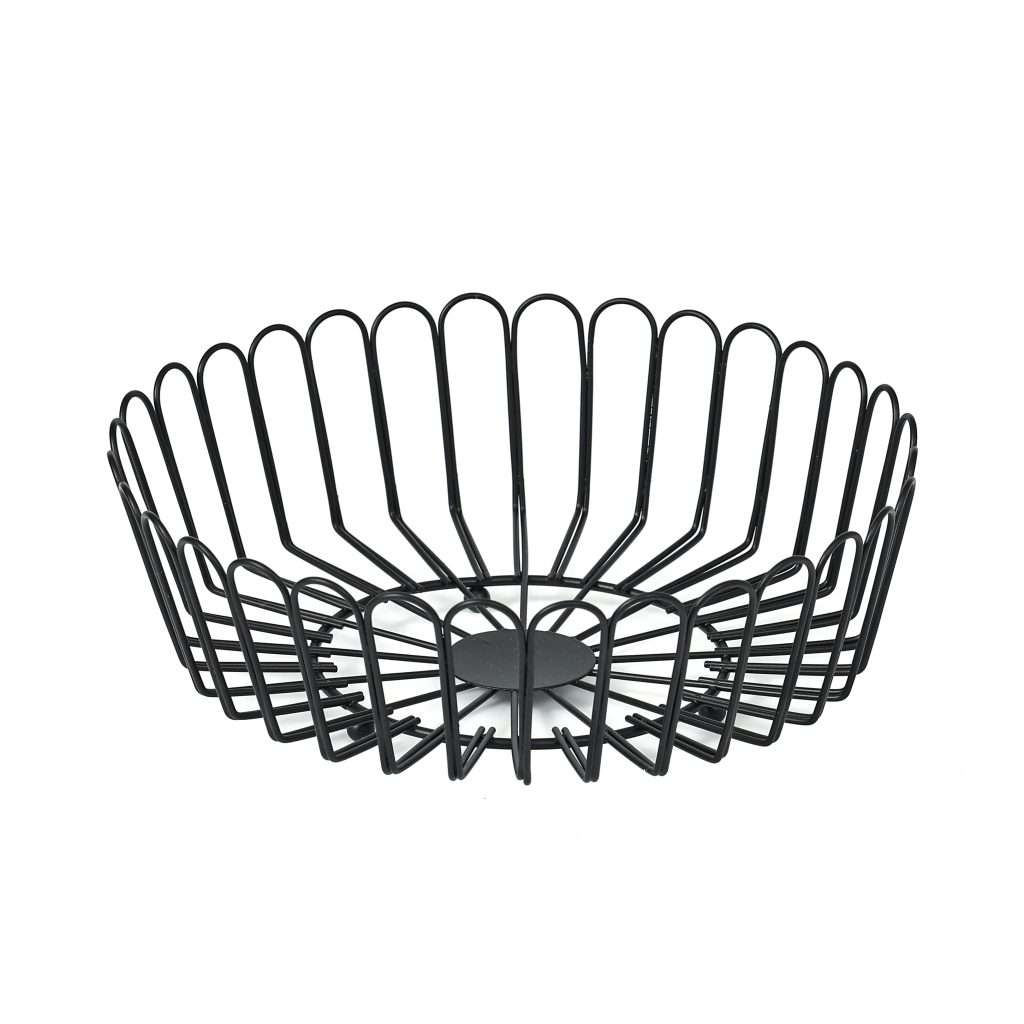 Black metal wire fruit basket bowl