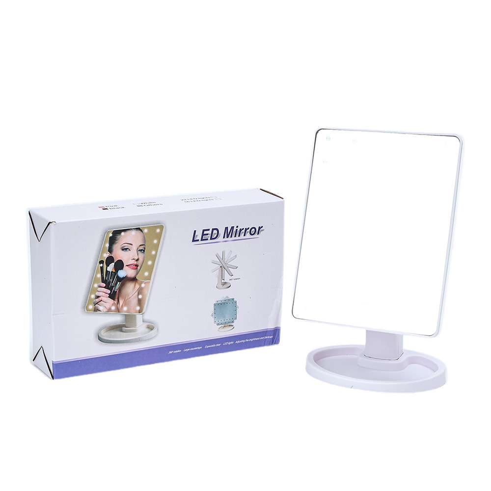 White LED vanity mirror beside its retail box