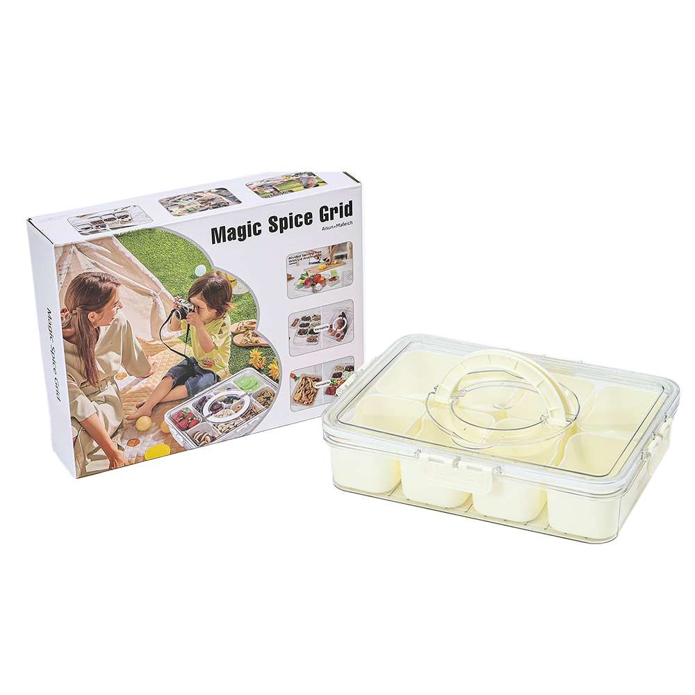 Magic Spice Grid compartmentalised spice storage box with packaging